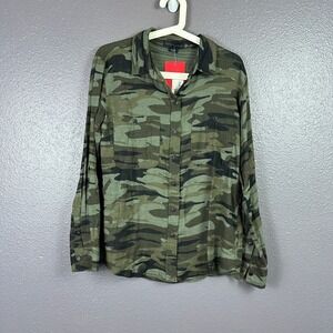 Sanctuary Womens XS Steady Boyfriend Camo Shirt Button Up  NEW